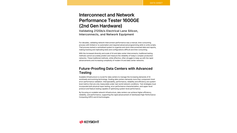 Interconnect and Network Performance Tester 1600GE (2nd Gen Hardware)